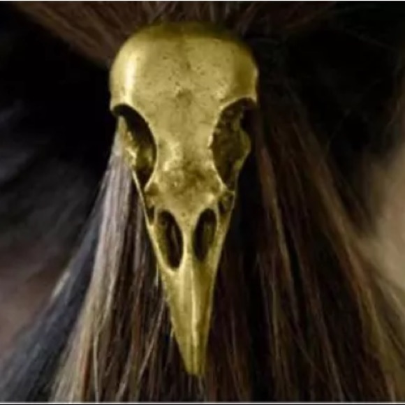 New! Animal Skeleton Head bronze hair tie - Picture 1 of 5